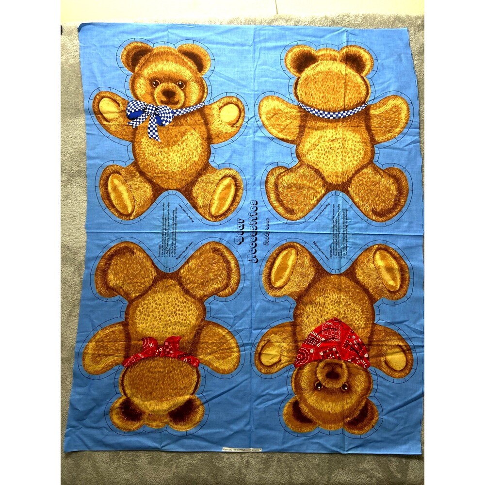 Hallmark Wamsutta Bear Necessities 19" Teddy Bear Fabric Panel Cut And Sew Craft
